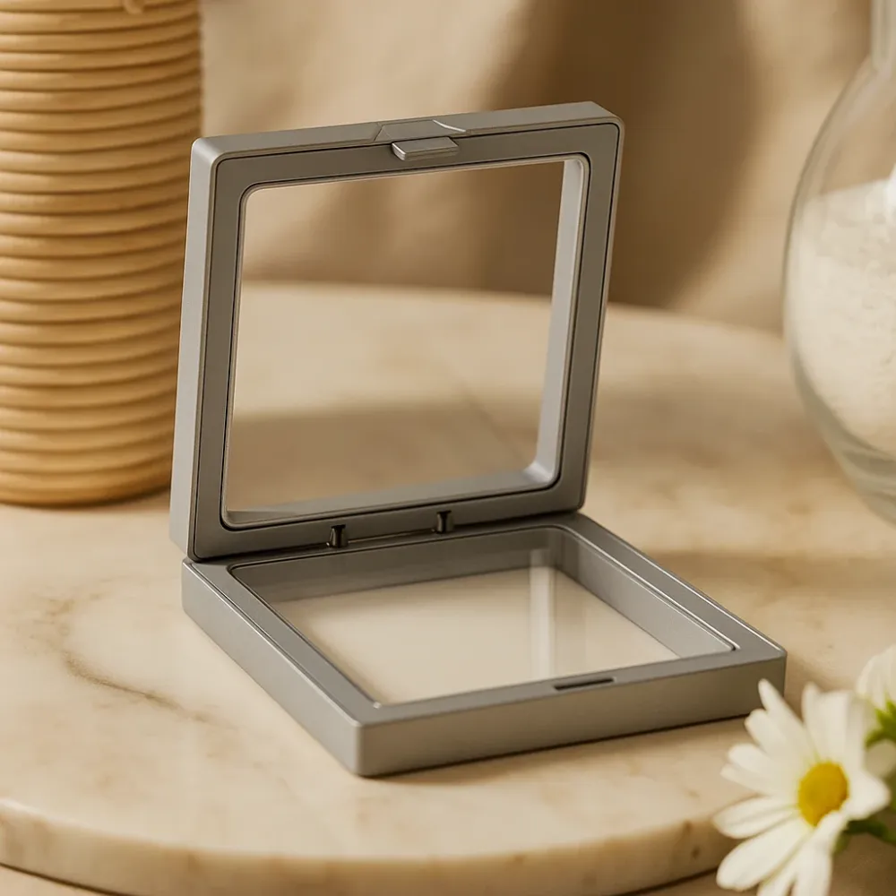 Plutajući okvir za prikaz 3D 9x9cm sivi