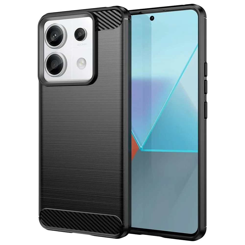Techsuit Carbon Silicone maska za Xiaomi Redmi Note 13 Pro 5G / Poco X6 – crna
