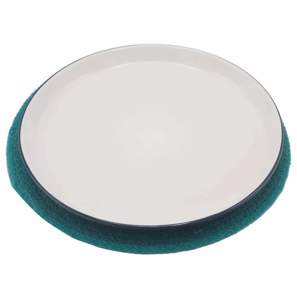 Jutena pamučna podmetač 30cm tirkizni rub