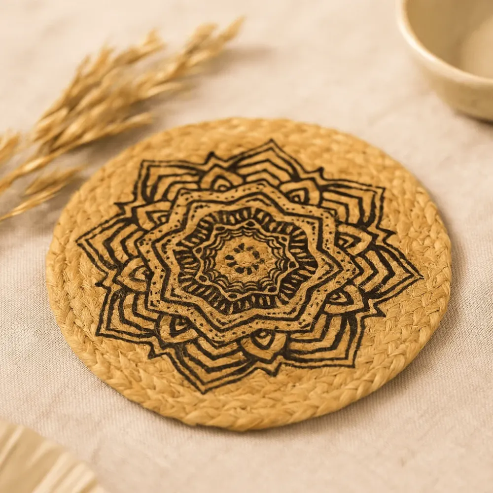 Podmetač od juta – Mandala uzorak 30 cm