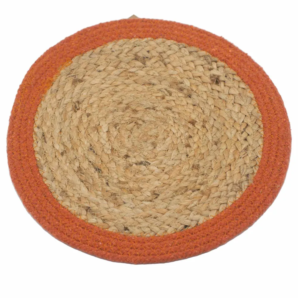 Podmetač juta pamuk 30cm glineni rub prirodni