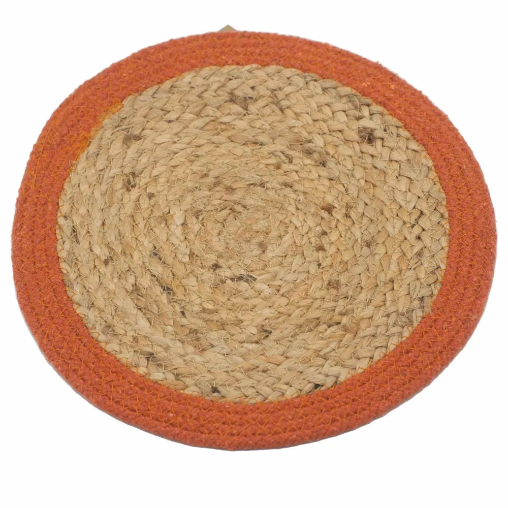 Podmetač juta pamuk 30cm glineni rub prirodni