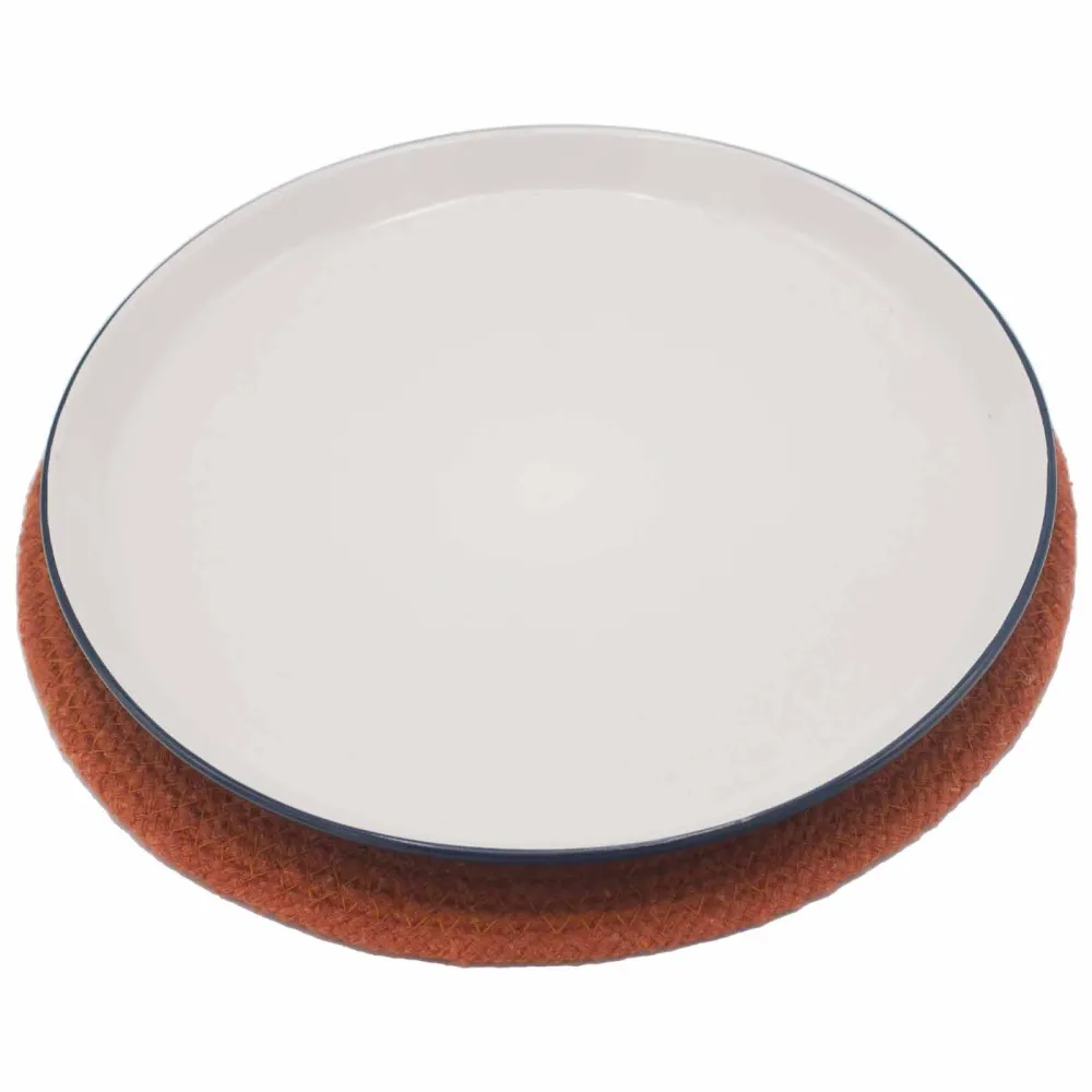 Podmetač juta pamuk 30cm glineni rub prirodni