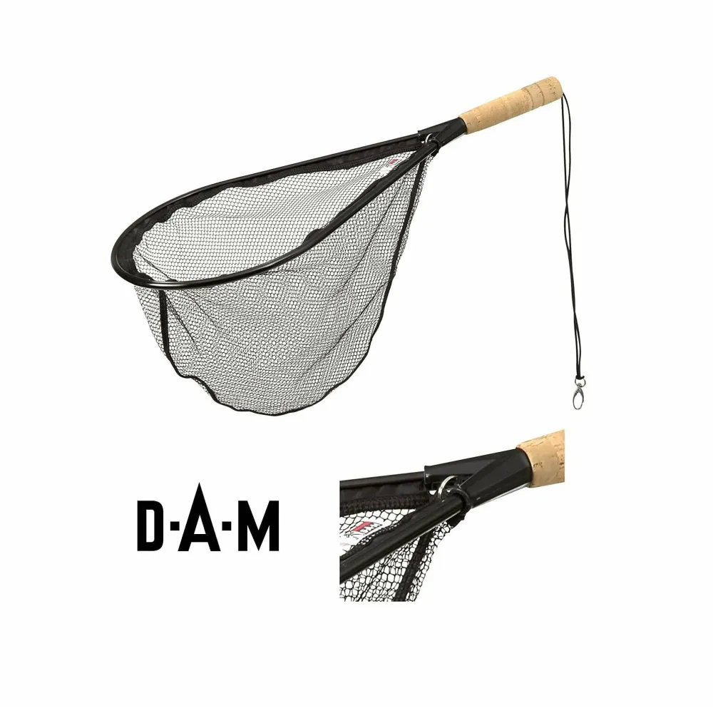 DAM Wading Net Cork Handle - 63x32cm Rubberized