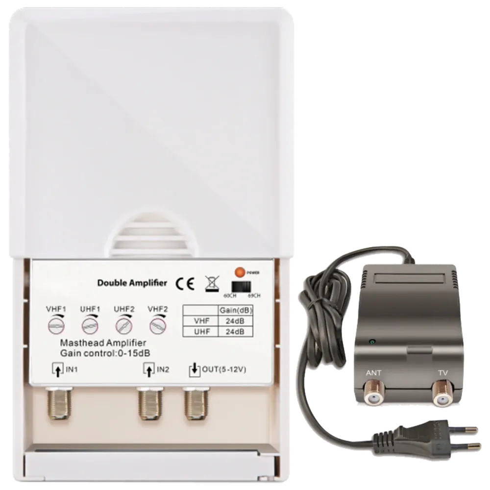 Amiko Pojačalo antensko + LTE / 4G filter sa 2 podesiva ulaza - DOUBLE AMPLIFIER