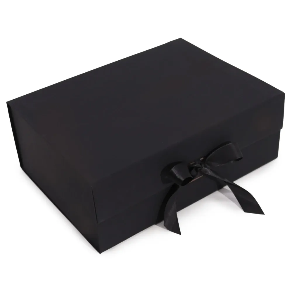 Poklon kutija ravna pakiranja ekstra velika 33x25x12cm crna