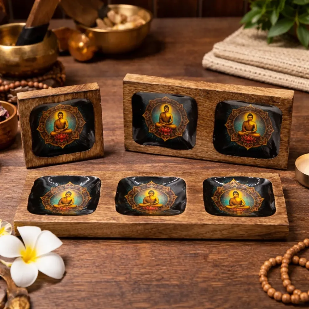 Veliki emajlirani pladanj za mango – Buddha