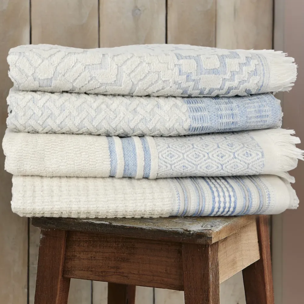 Amadora Wash Cloth- Blue- Natural