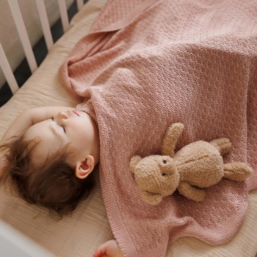 BabyOno Pletena bambus dekica 75x100 cm, roza