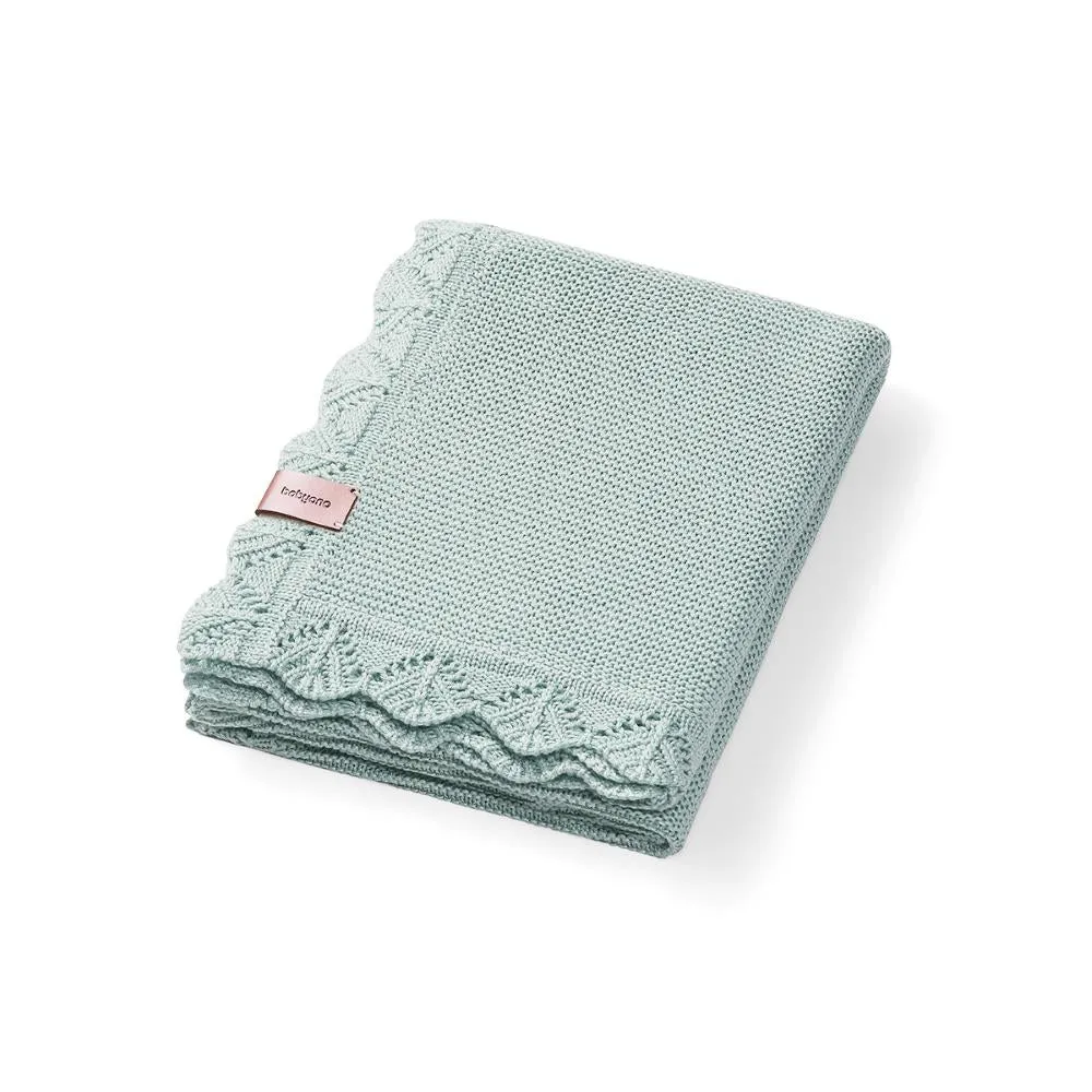 BabyOno Pletena bambus dekica s volanom 75x100 cm, mint