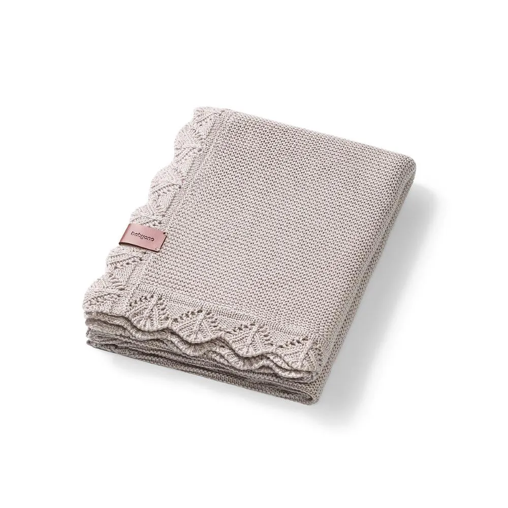 BabyOno Pletena bambus dekica s volanom 75x100 cm, bež