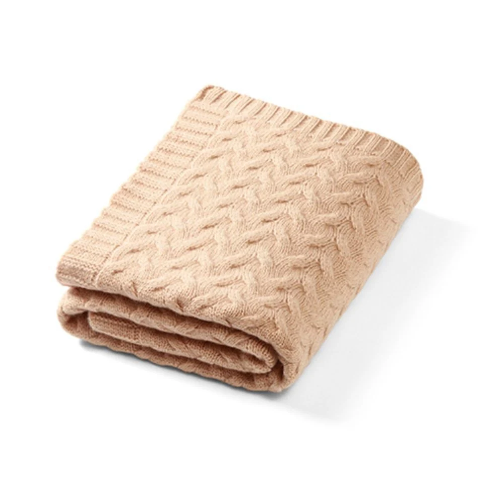 BabyOno Pletena dekica od merino vune 75x100 cm, tamno bež