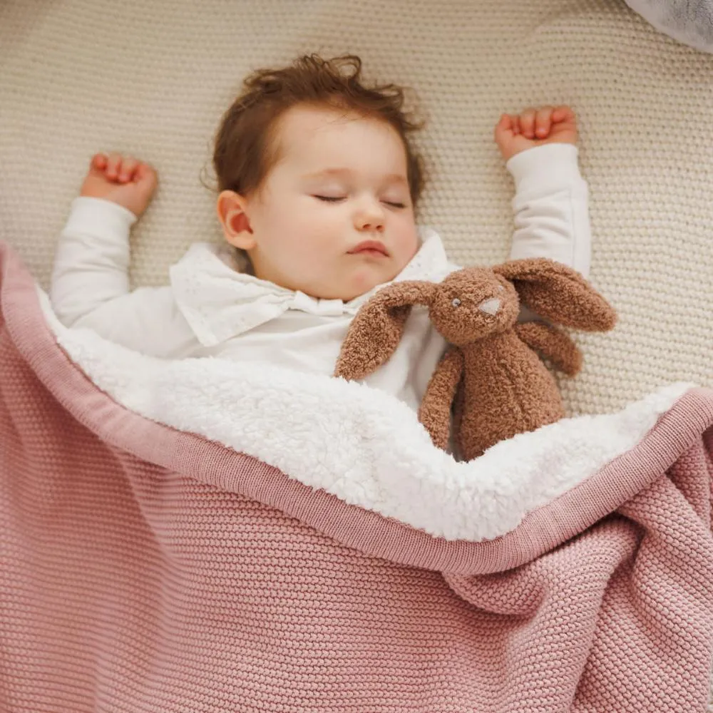 BabyOno Pletena pamučna dekica obostrana 75x100 cm, roza