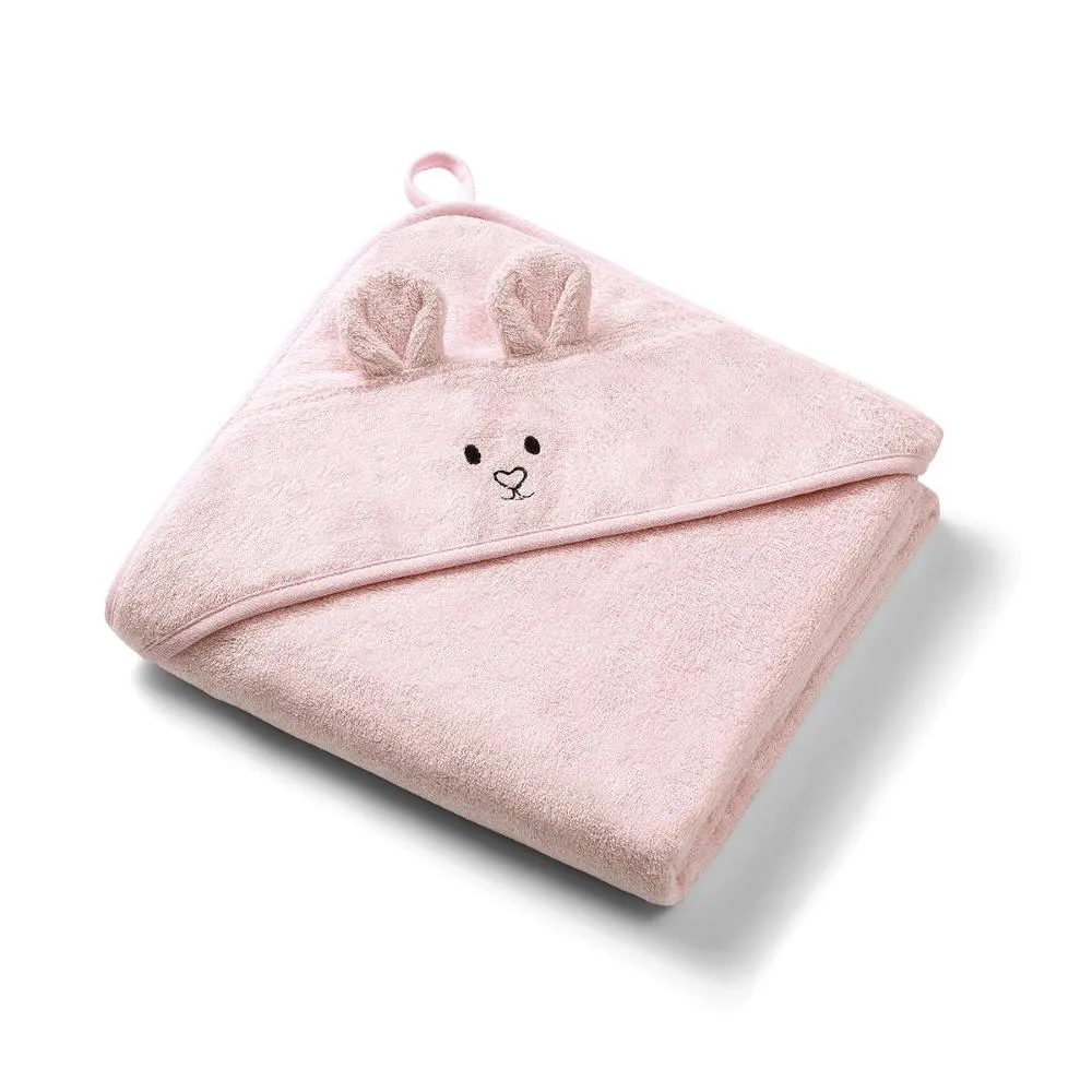 BabyOno Ručnik bambus 100x100 cm, ears, prljavo roza