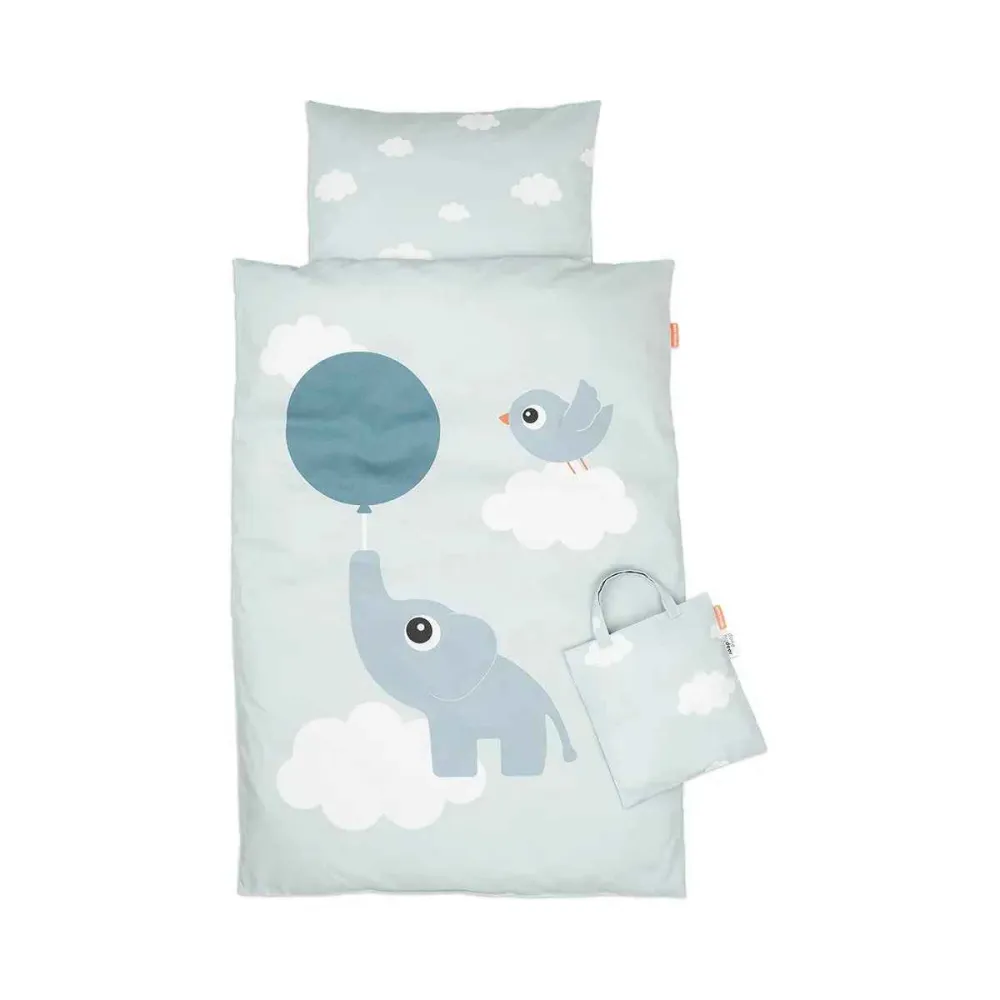 Done Deer® Dječja posteljina Elphee Blue 100x140
