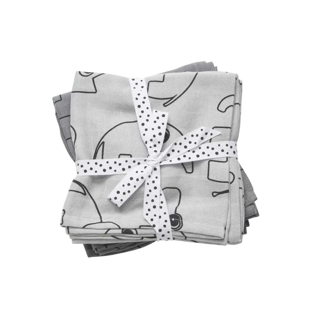 Done Deer® Set pelena za povijanje Contour Grey 120x120