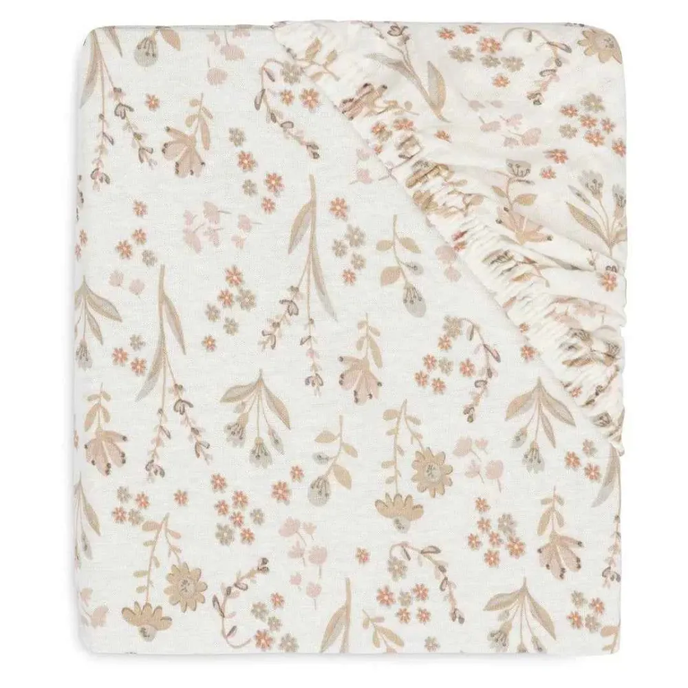 Jollein® Pamučna plahta Ivory 140x70/150x75 Bloomy