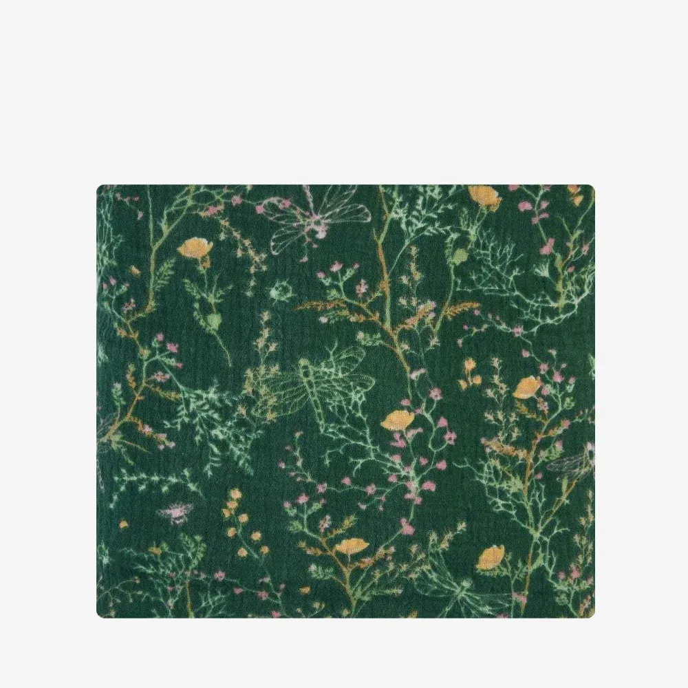 KikkaBoo® dekica od muslina 100x100 cm 2-slojni Secret Garden Green