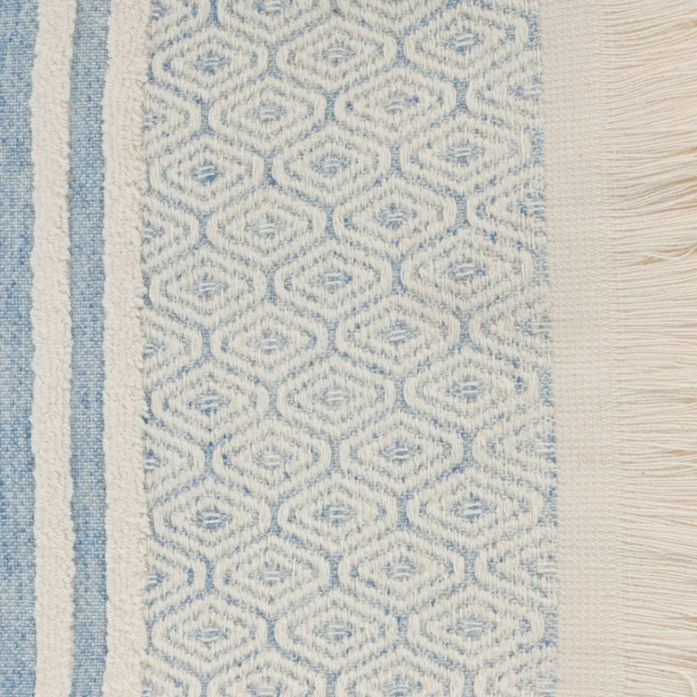 Lisbon Hand Towel - Blue- Natural
