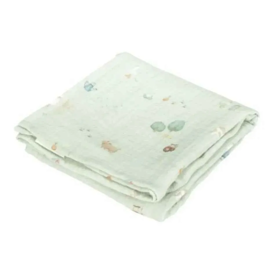 Little Dutch® Komplet 2 tetra pelene Little Farm/Olive 70x70