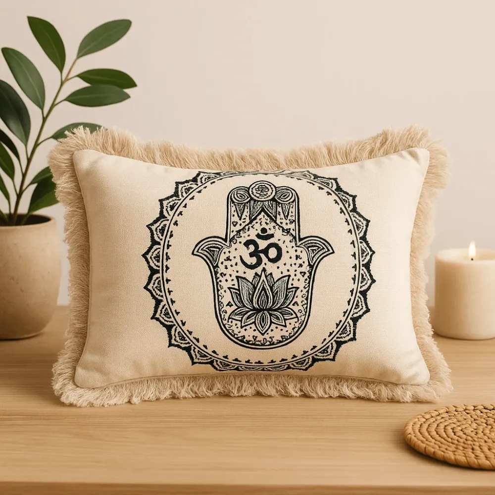 Navlaka za jastuk Hamsa Mandala 30x50cm Zelena