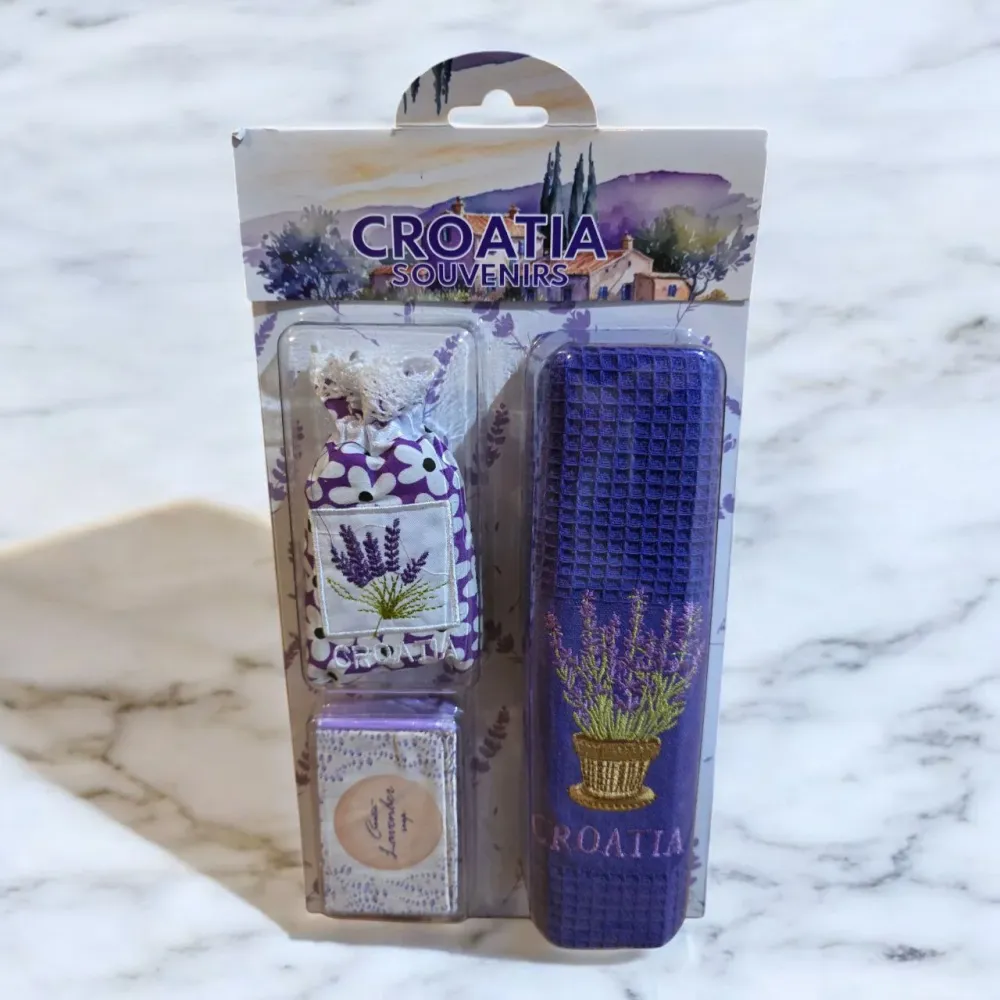 Poklon set Lavanda ( krpa + mirisna vrećica + sapun )