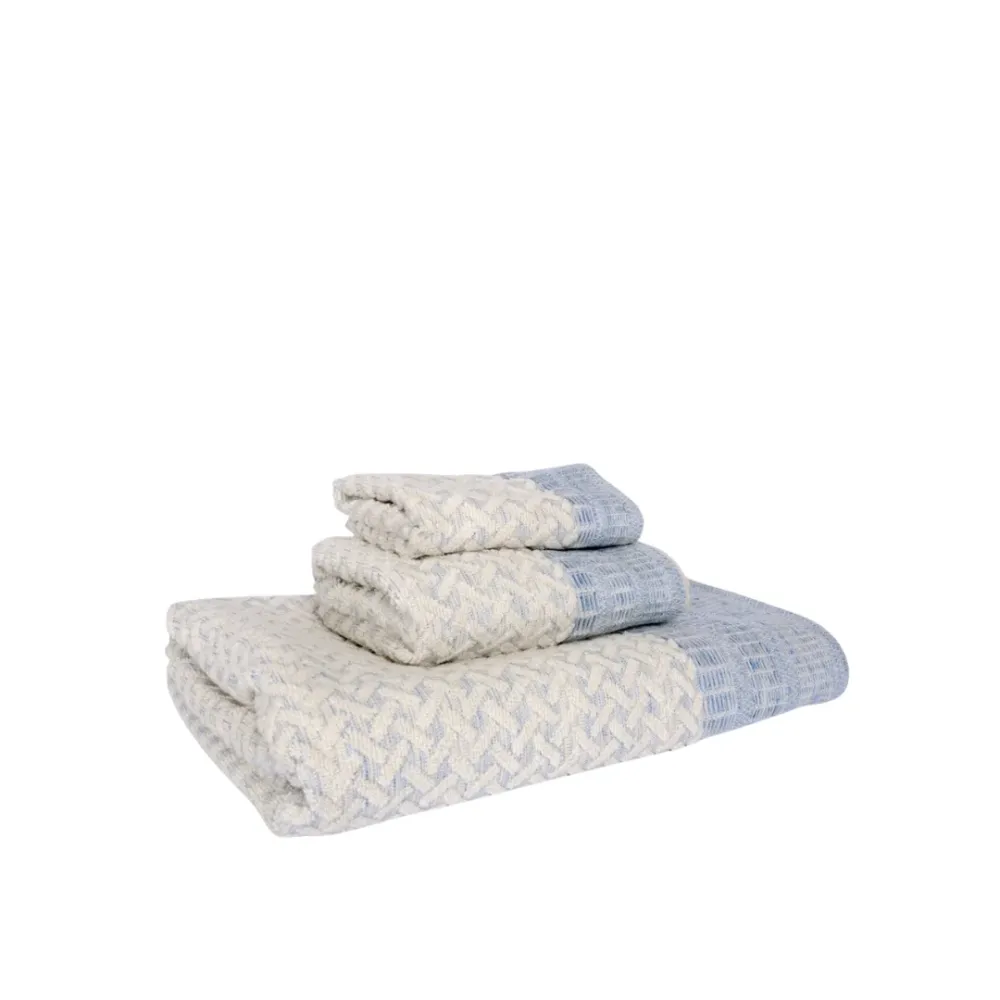 Porto Hand Towel 16″ x 28″- Blue- Natural