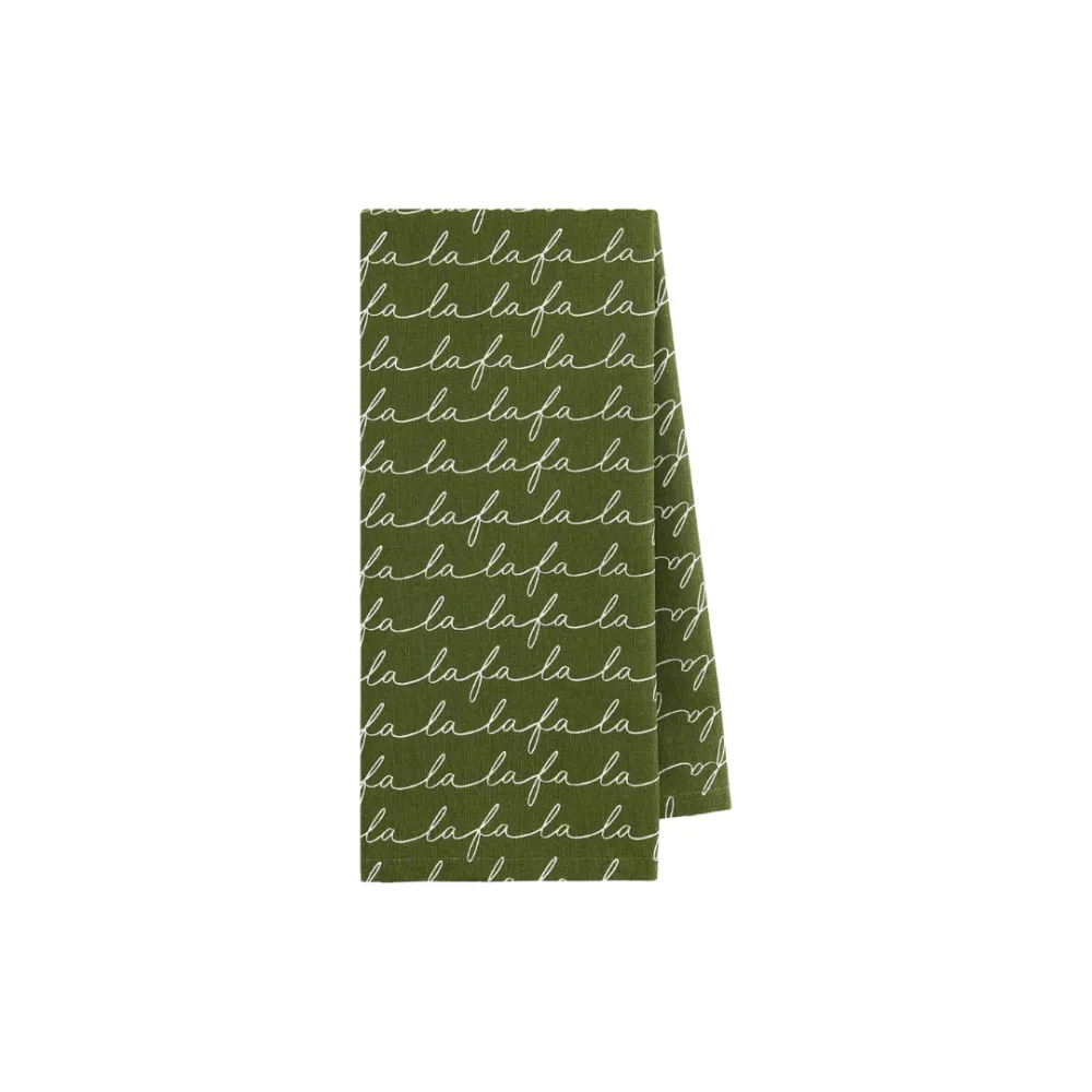 Under Mistletoe Dishtowel Green Lalala