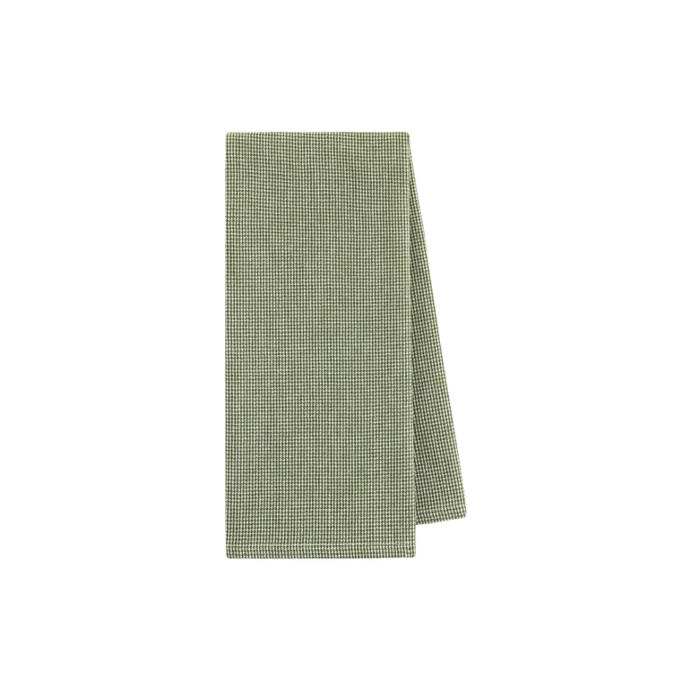 Under Mistletoe Dishtowel Green Plaid