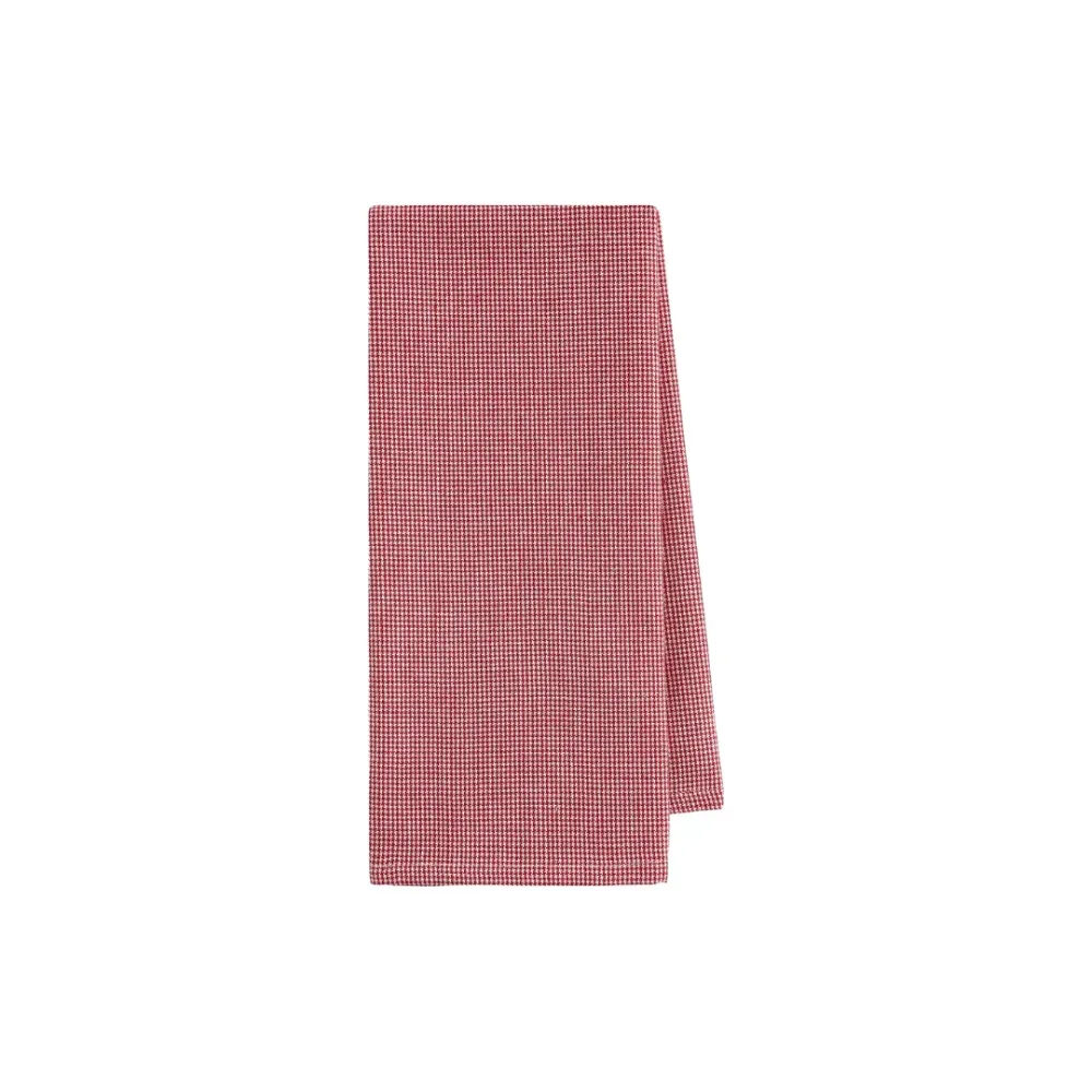 Under Mistletoe Dishtowel Red Plaid