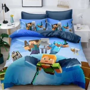 Posteljina Minecraft Plava Bitka 3 dela
