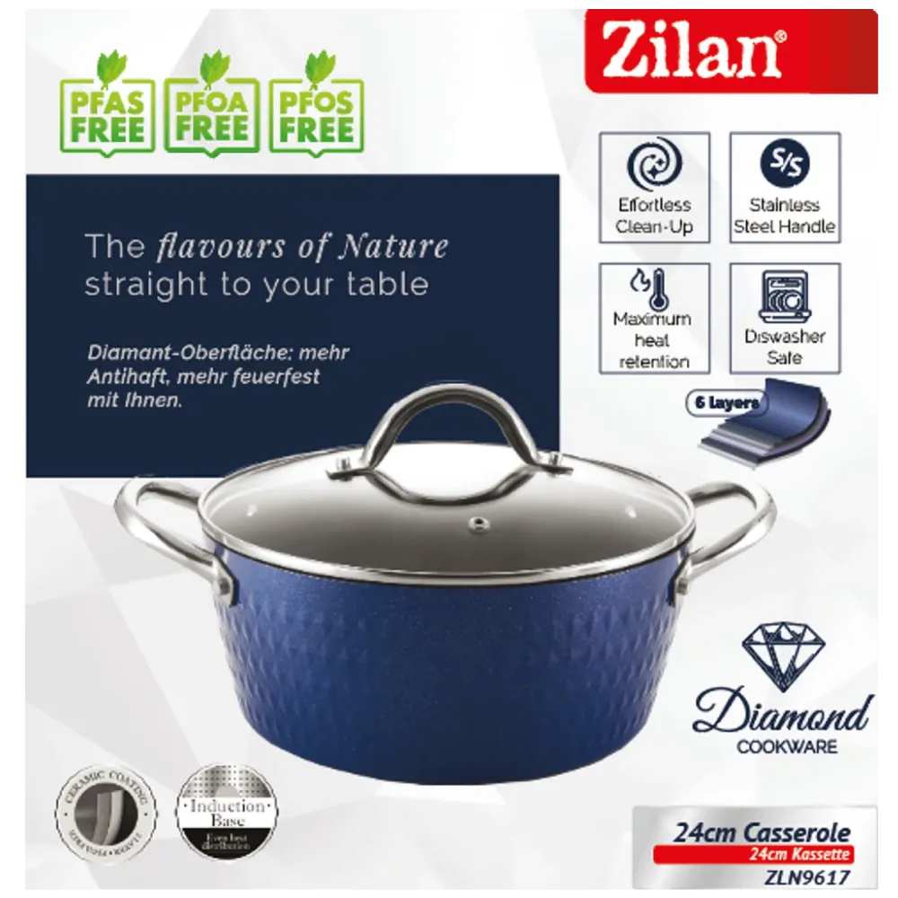 Zilan Kaserola sa staklenim poklopcem, 24 cm - ZLN9617