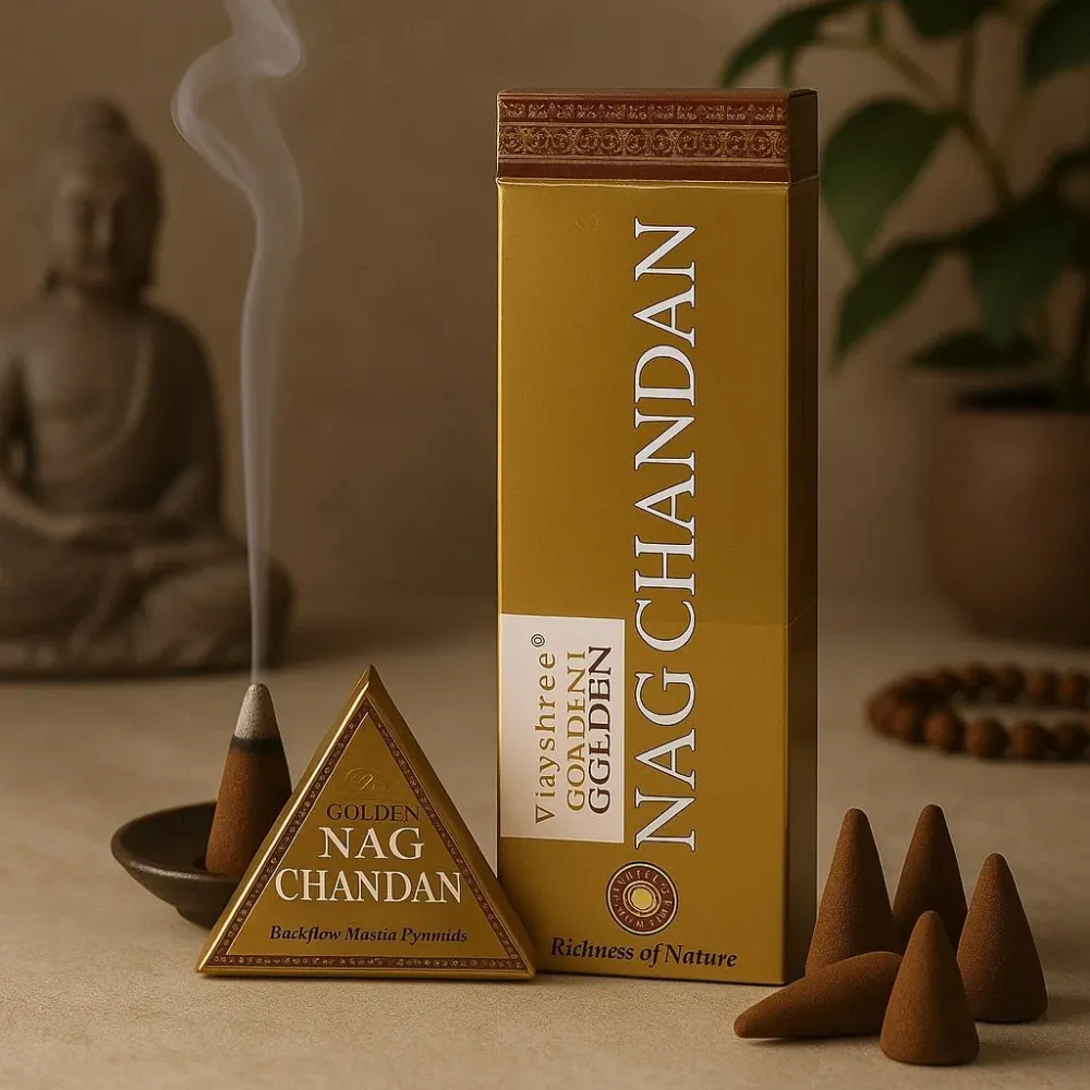 Konusi tamjana za povratni tok, Chandan Jumbo 42g Golden Nag