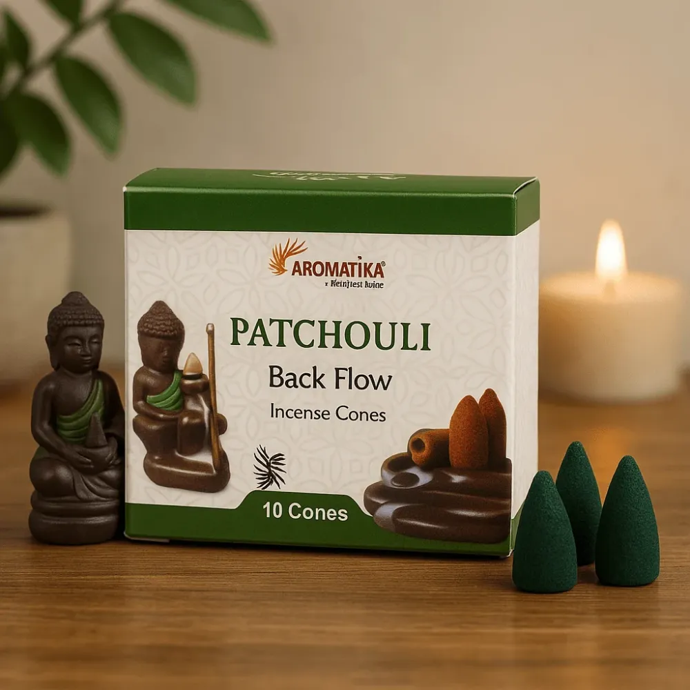 Patchouli konusi tamjana za povratni tok, kutija od 10