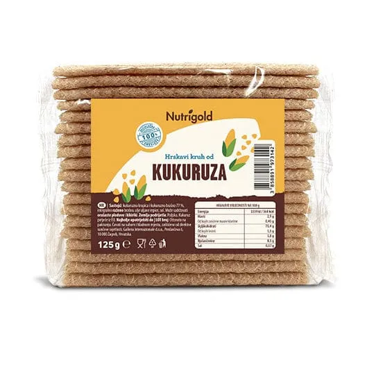 Hrskavi kruh od kukuruza 125g Nutrigold