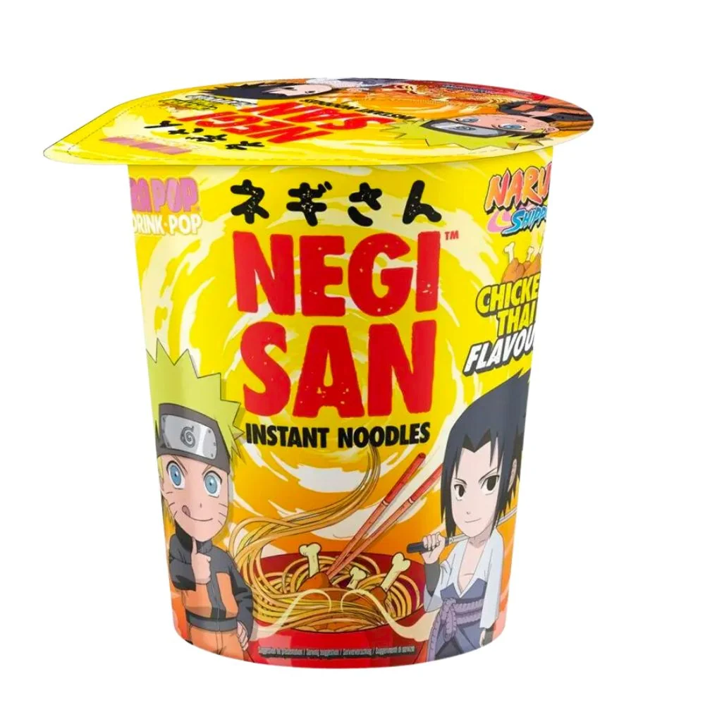Naruto Ultra Pop Instant Noodles Thai Piletina od Naruta i Sasukea, rezanci s okusom piletine od 65g