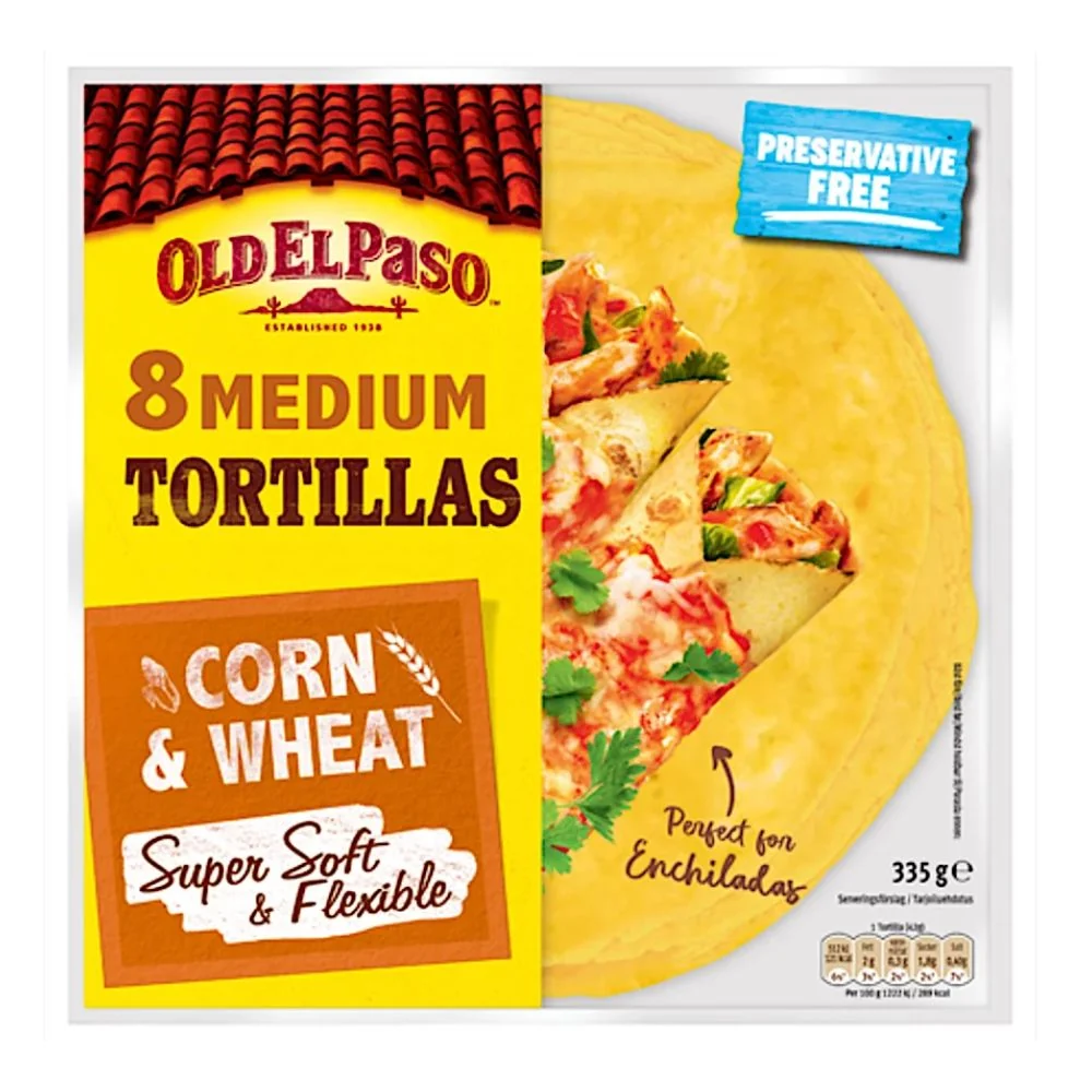 Old El Paso 8 Tortillas Maiz y Trigo, tortilja od kukuruza i pšenice od 335g