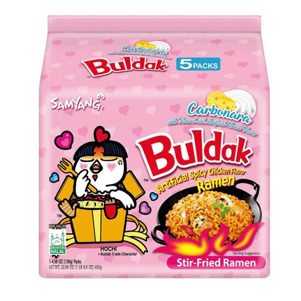 5x Samyang Buldak Carbonara Hot Chicken Flavor, rezanci s okusom carbonare od 130g