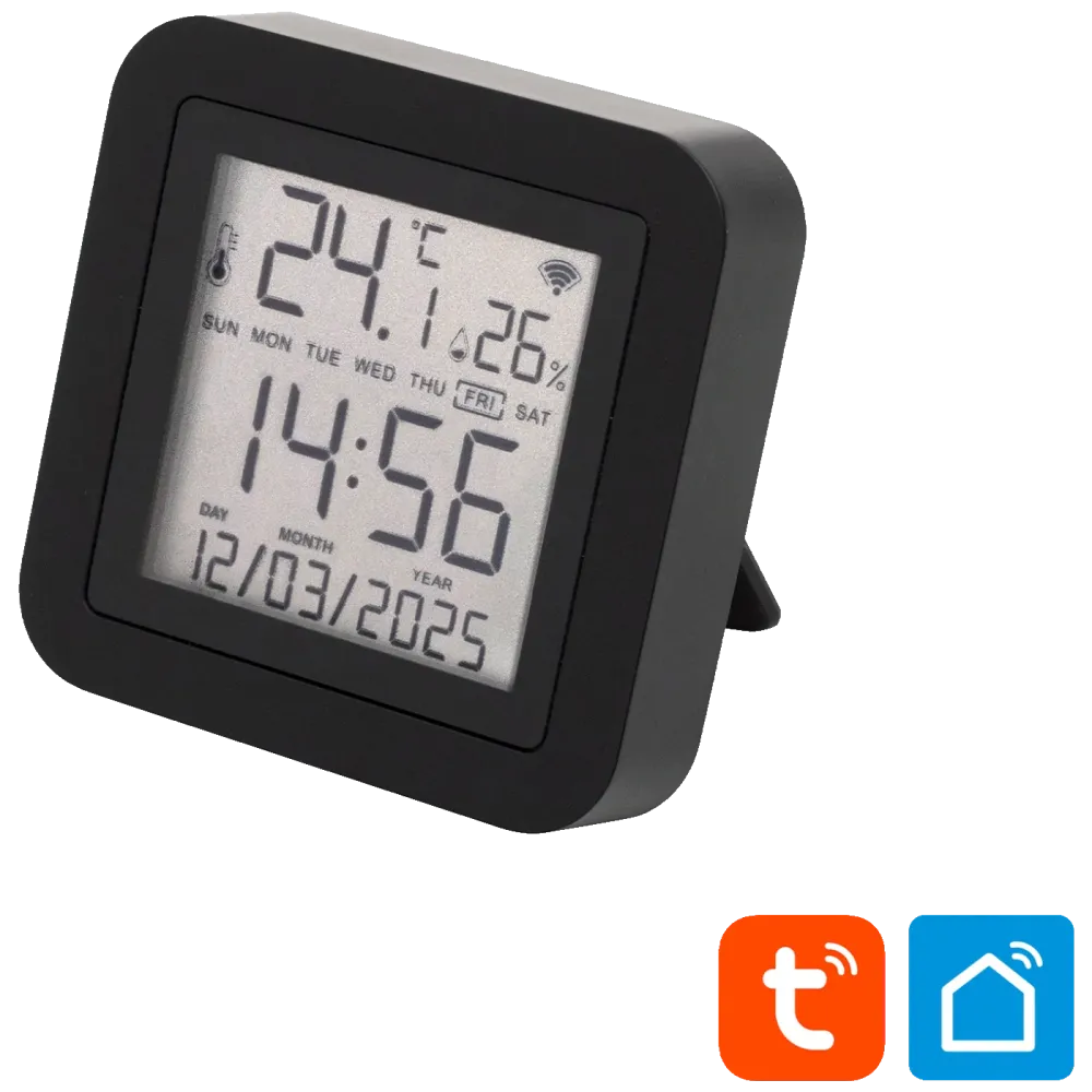home Daljinski upravljač, mjerač temperature i vlage, sat, LCD - HSTHR