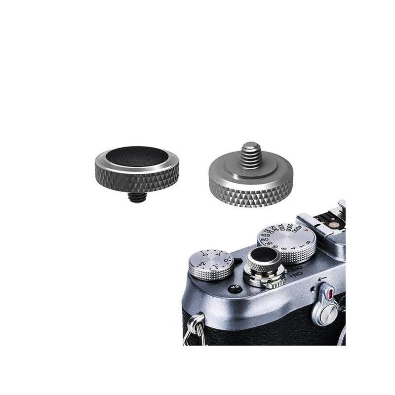 JJC Deluxe SRB-R Soft release button za Fuji/Leica (crveni/srebrni)