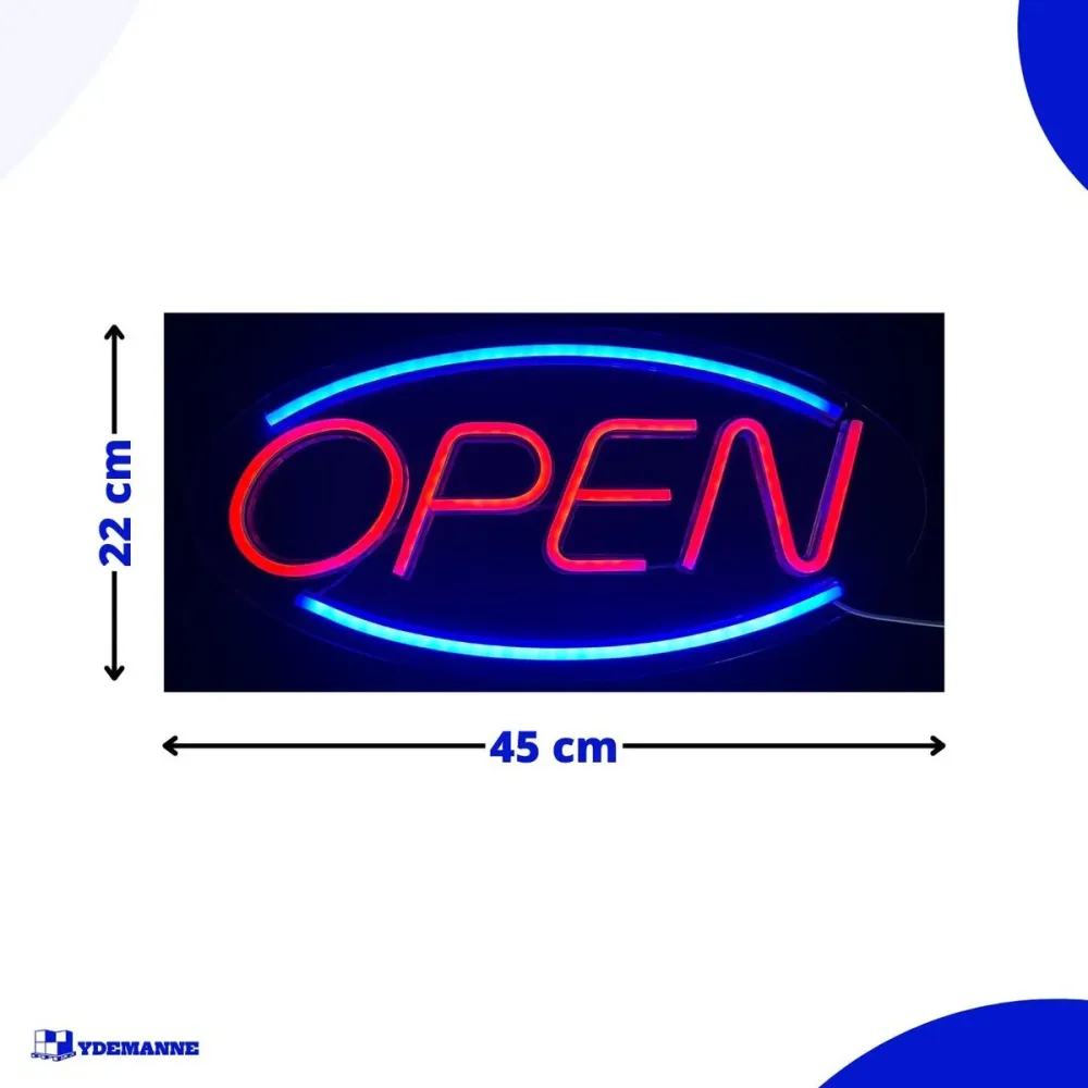 LED oznaka Open USB 35x22cm
