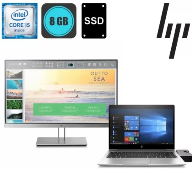 HP EliteBook 840 G5, i5-8365U + HP EliteDisplay E233 + Docking station