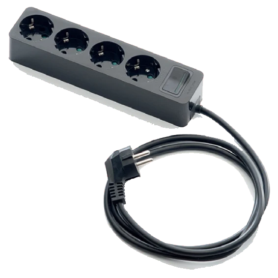 Famatel Produžni kabel 4 utičnice, 1.5m, prekidač, crni, 1.5mm² - 2628N-PK4/1.5