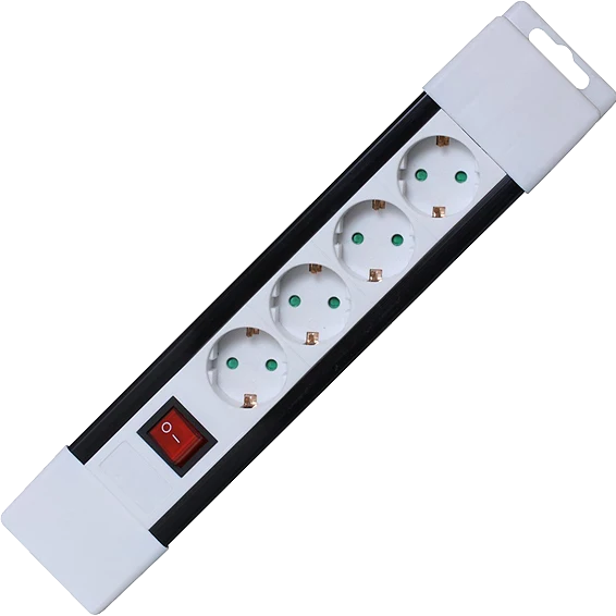 home Produžni kabel, 4 utičnica, prekidač, 1,0mm², 2 met, bijeli - PNV 04K/WH