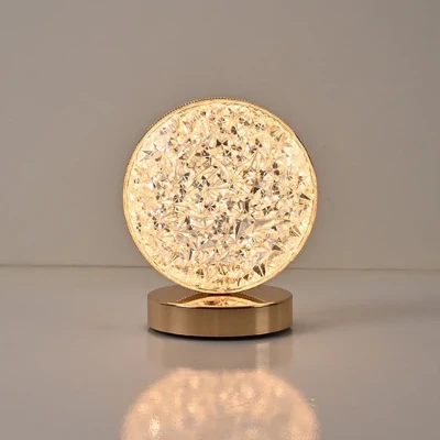 Kristalna Stona Lampa Zlatna Baza LED Dekoracija