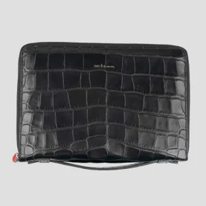 Držč dokumenta Kiton Black Leather Krokodil