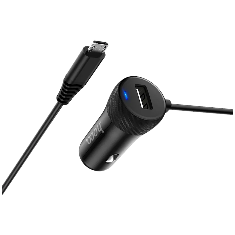hoco. Auto punjač sa micro USB kabelom, 1 x USB, 2.4 max. - Z21A Ascender single USB