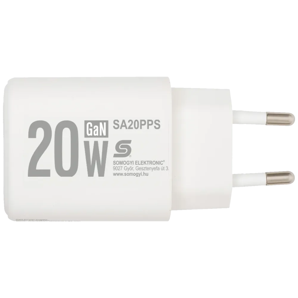 home Punjač kučni, brzi, 1 x USB-, 1 x USB-C, 20W, GaN - SA20PPS