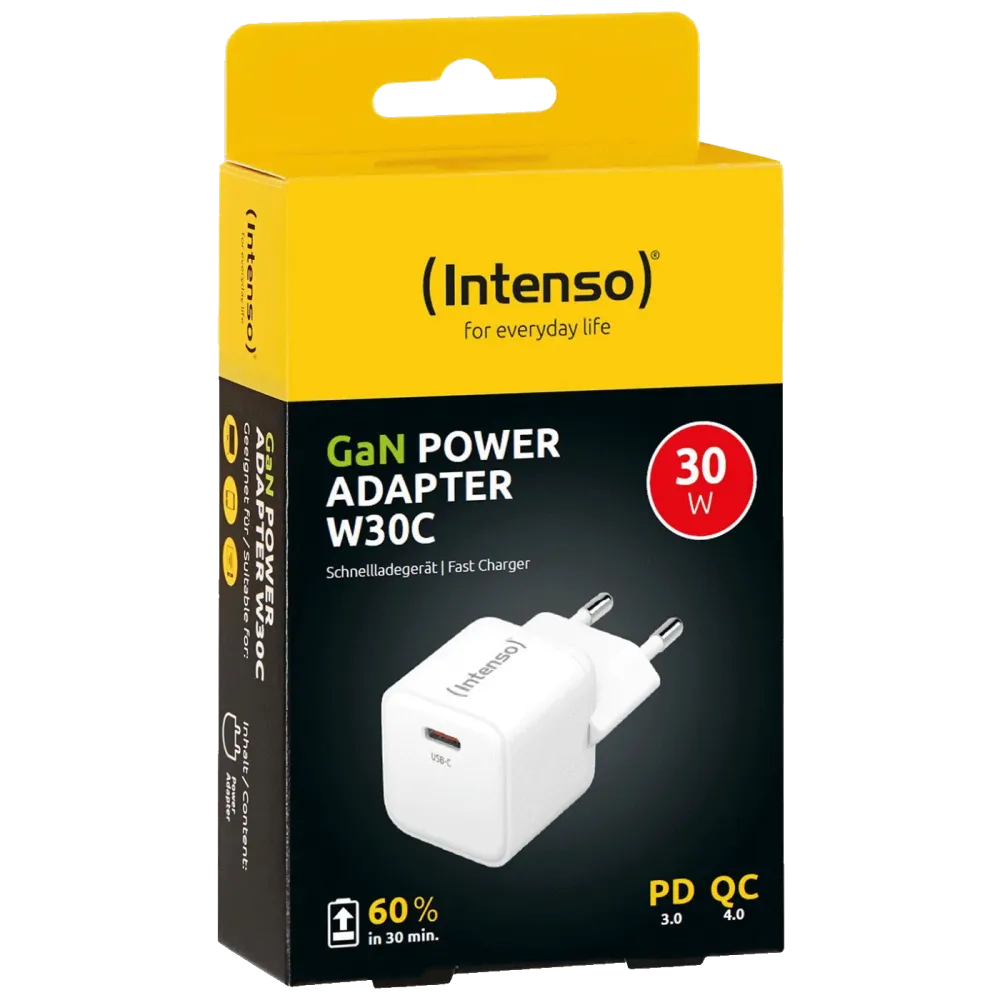 (Intenso) Punjač kučni, brzi, USB-C, 3A, 30W - Power Adapter W30C Gan