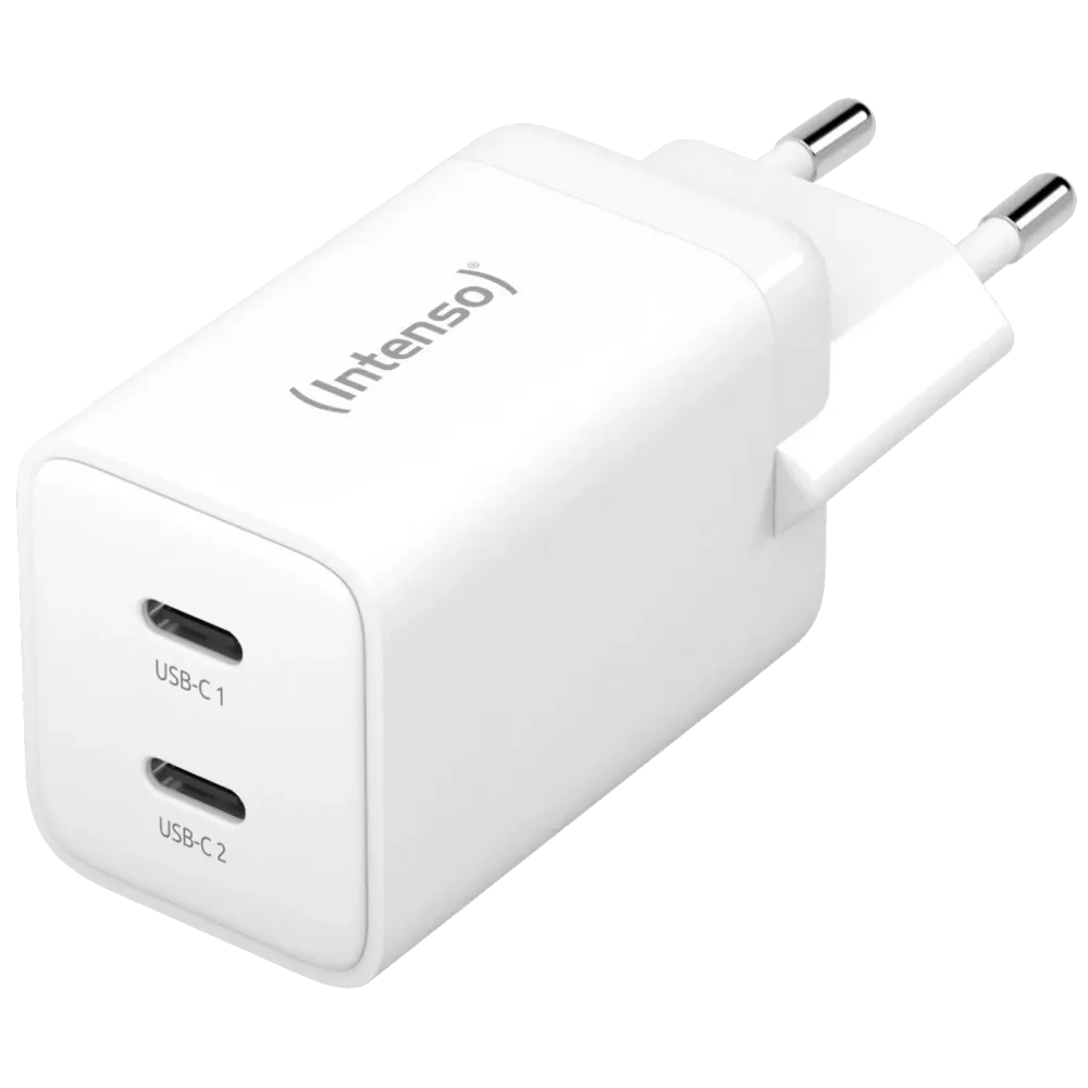 (Intenso) Punjač kučni, brzi, 2 x USB-C, 3A, 40W - Power Adapter W40CC GaN